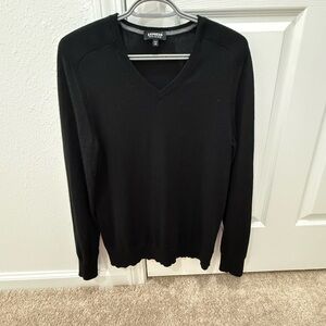 Express Men's Classic Black V-Neck Sweater